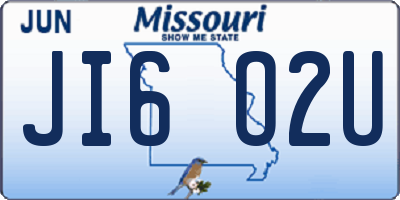 MO license plate JI6O2U