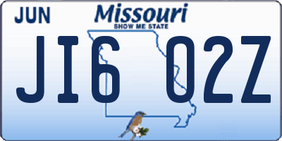 MO license plate JI6O2Z