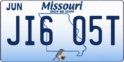 MO license plate JI6O5T