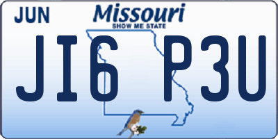 MO license plate JI6P3U