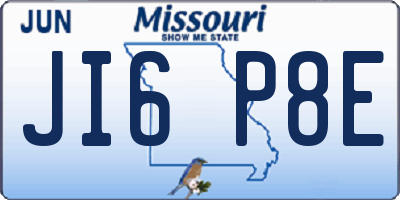MO license plate JI6P8E