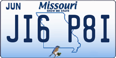 MO license plate JI6P8I