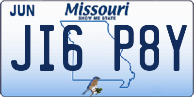MO license plate JI6P8Y