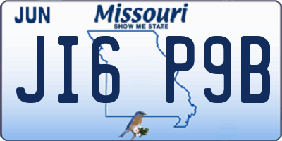 MO license plate JI6P9B