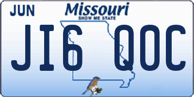 MO license plate JI6Q0C
