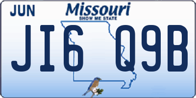 MO license plate JI6Q9B