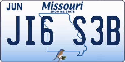 MO license plate JI6S3B