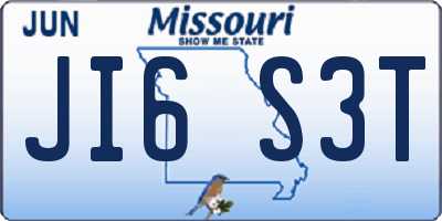 MO license plate JI6S3T