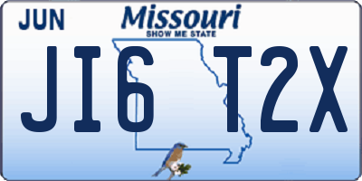 MO license plate JI6T2X