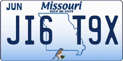 MO license plate JI6T9X