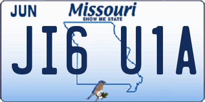 MO license plate JI6U1A