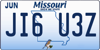 MO license plate JI6U3Z