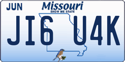 MO license plate JI6U4K