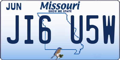 MO license plate JI6U5W