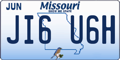 MO license plate JI6U6H