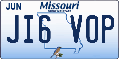 MO license plate JI6V0P