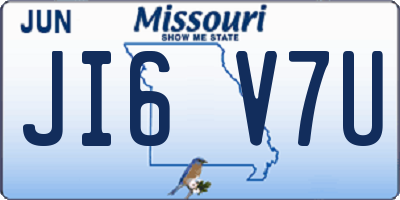 MO license plate JI6V7U
