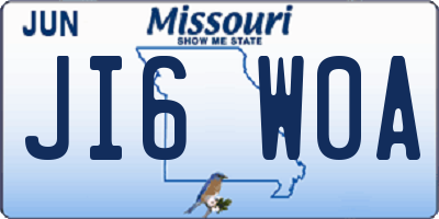 MO license plate JI6W0A