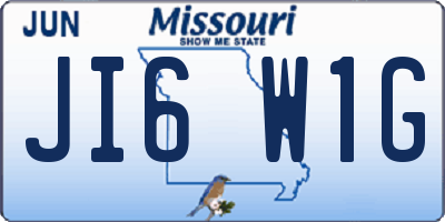 MO license plate JI6W1G