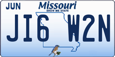 MO license plate JI6W2N