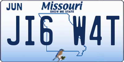 MO license plate JI6W4T