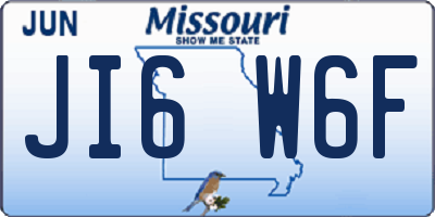 MO license plate JI6W6F