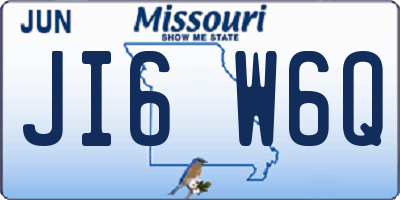 MO license plate JI6W6Q