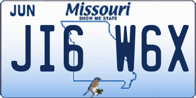 MO license plate JI6W6X