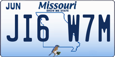 MO license plate JI6W7M