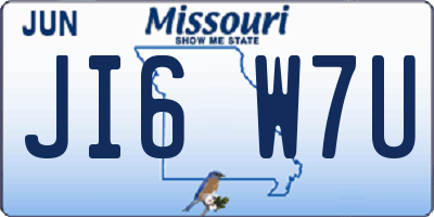 MO license plate JI6W7U