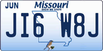 MO license plate JI6W8J