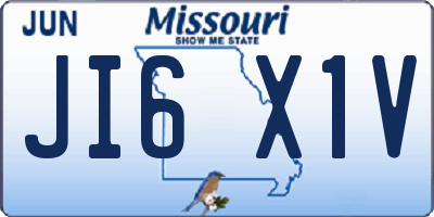 MO license plate JI6X1V