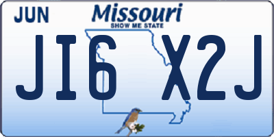 MO license plate JI6X2J