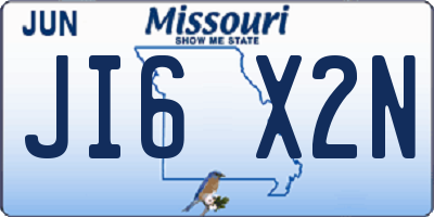 MO license plate JI6X2N