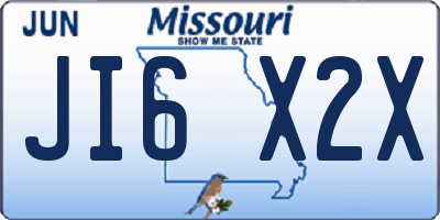 MO license plate JI6X2X