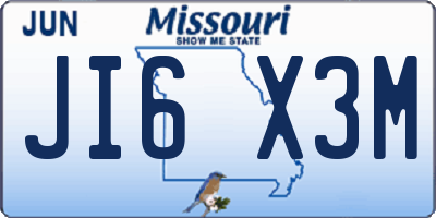 MO license plate JI6X3M