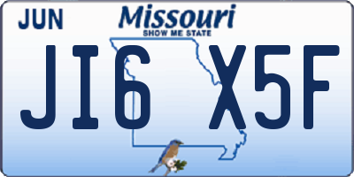 MO license plate JI6X5F