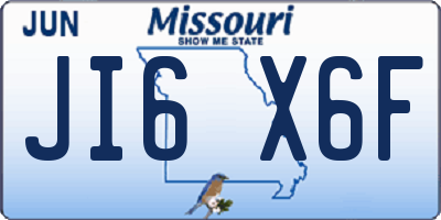 MO license plate JI6X6F