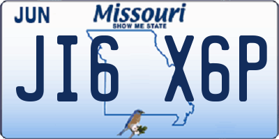 MO license plate JI6X6P