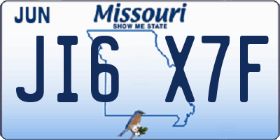 MO license plate JI6X7F