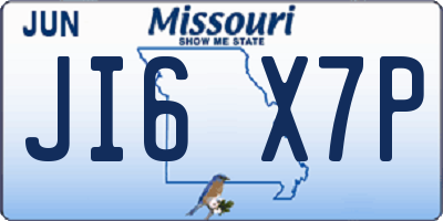 MO license plate JI6X7P