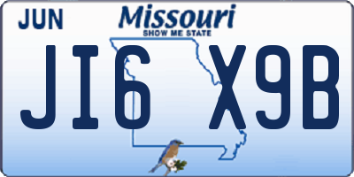 MO license plate JI6X9B