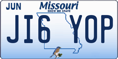 MO license plate JI6Y0P