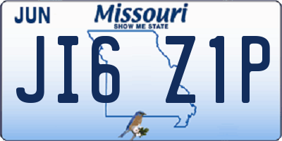 MO license plate JI6Z1P