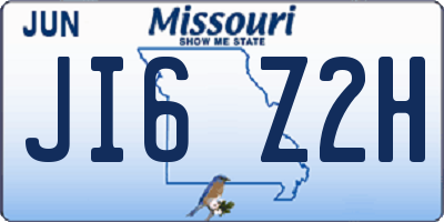 MO license plate JI6Z2H