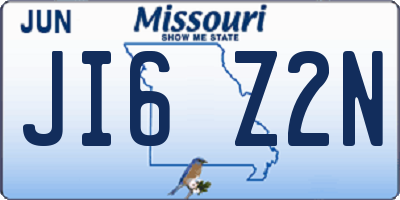 MO license plate JI6Z2N