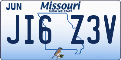 MO license plate JI6Z3V