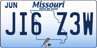 MO license plate JI6Z3W