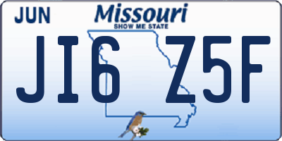 MO license plate JI6Z5F