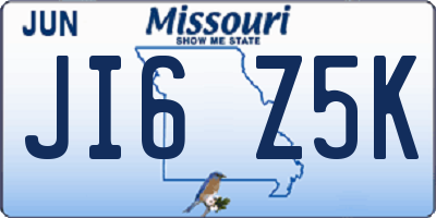 MO license plate JI6Z5K